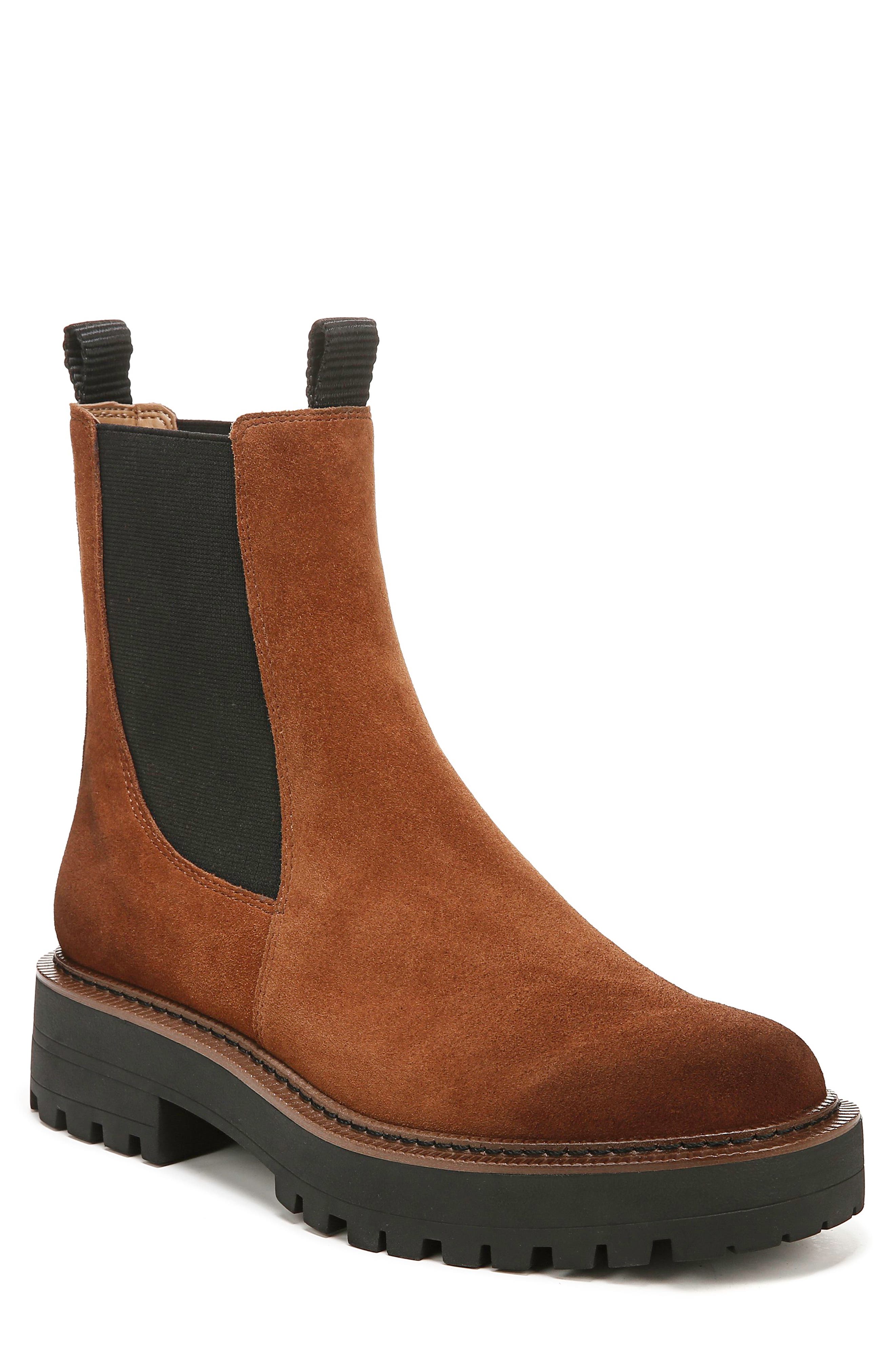 Sam Edelman Laguna Waterproof Lug Sole Chelsea Boot in Frontier Brown