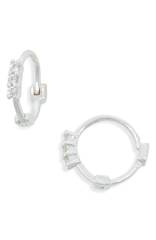 Shop Bp. Sterling Silver Dipped Cubic Zirconia Huggie Hoop Earrings
