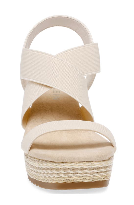 Shop Anne Klein Wyla Platform Wedge Sandal In Ecru Elastic