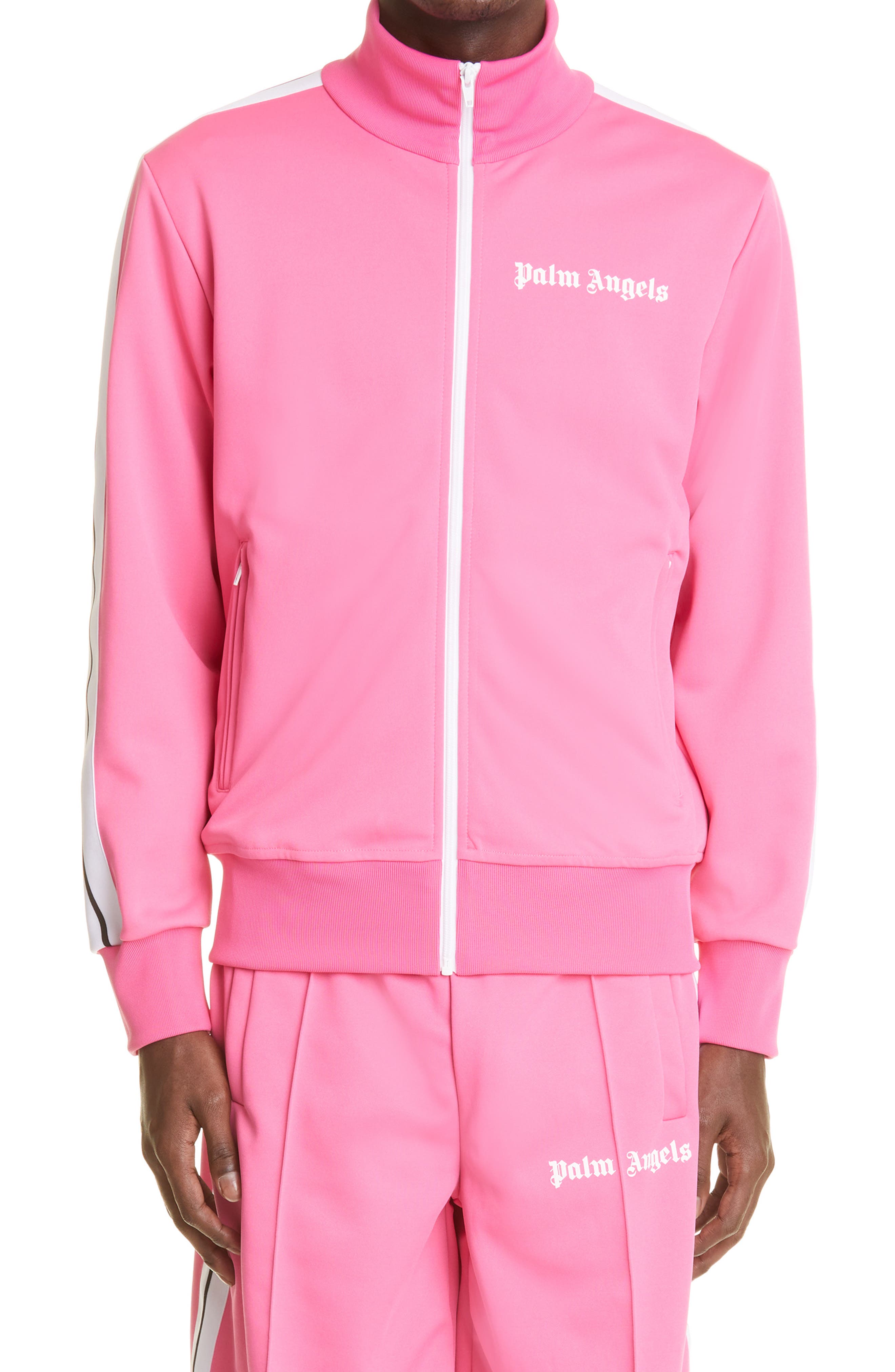 Palm Angels Classic Logo Track Jacket in Fuchsia White at Nordstrom, Size Small