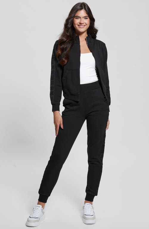 Shop Guess Stacie Fleece Jacket In Jet Black A996