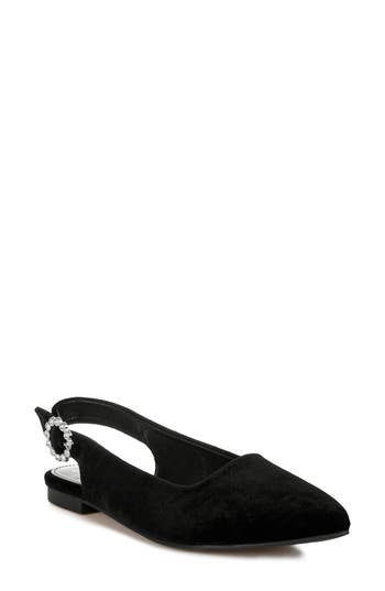 London Rag Dolan Slingback Flat In Black