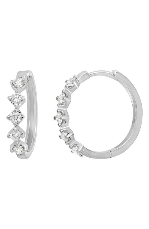 Bony Levy Liora Diamond Hoop Earrings in 18K White Gold at Nordstrom
