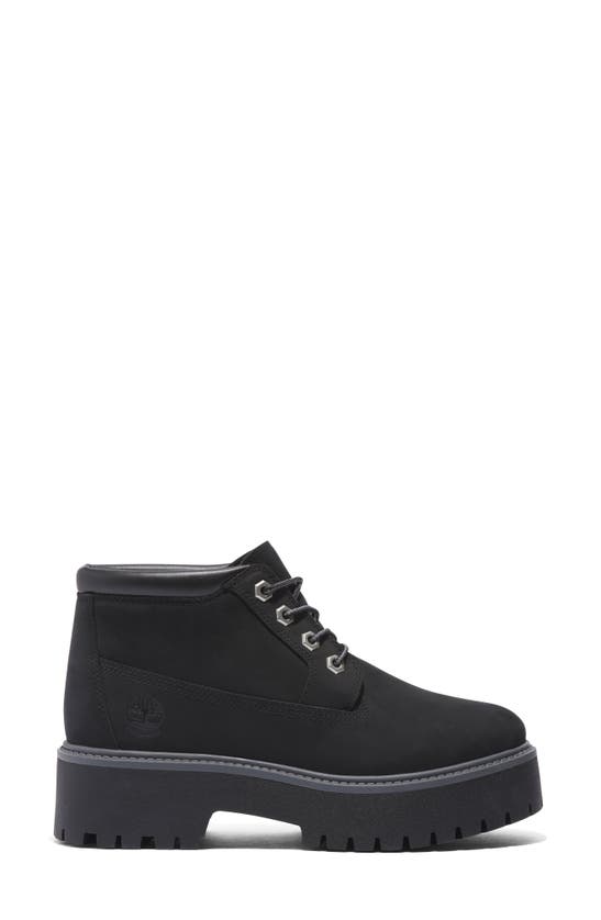 Shop Timberland Stone Street Platform Waterproof Chukka Boot In Jet Black