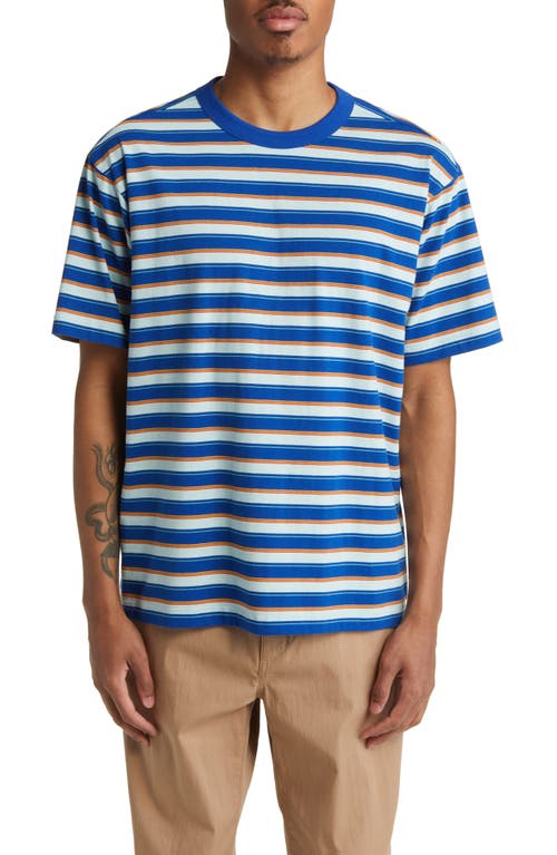 BP. Stripe Cotton Blend T-Shirt in Blue Surf Stripe