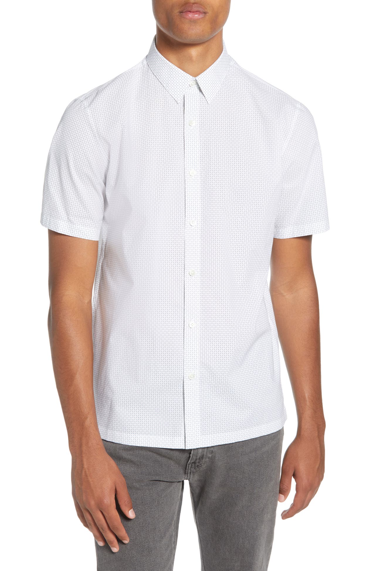 Theory | Slim Fit Short Sleeve Cotton Button-Up Shirt | Nordstrom Rack
