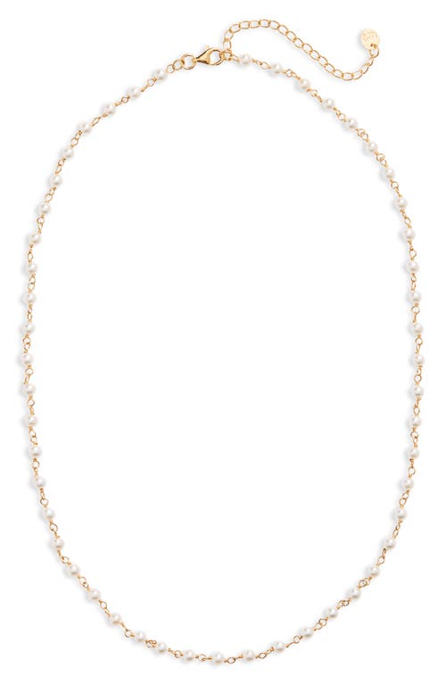 Argento Vivo Sterling Silver Cultured Pearl Necklace In Gold