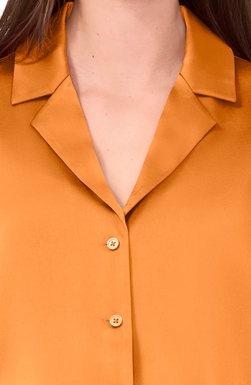 Shop Halogenr Halogen(r) Solid Camp Shirt In Tangerine Orange