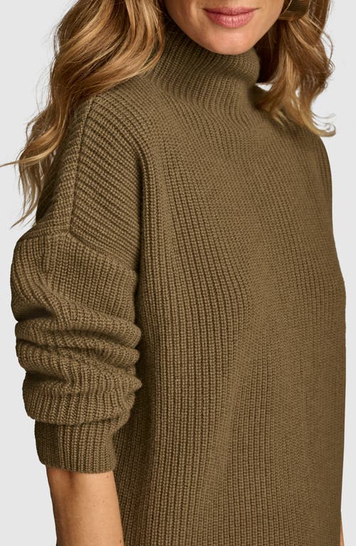 Shop Donna Karan New York Merino Wool & Recycled Cashmere Mock Neck Sweater In Beech