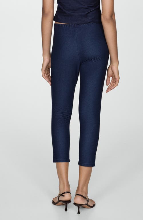 Shop Mango Capri Leggings In Medium Blue