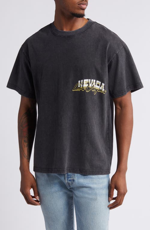 Shop Id Supply Co Nevada Horns Oversize Stonewash Graphic T-shirt In Washed Black