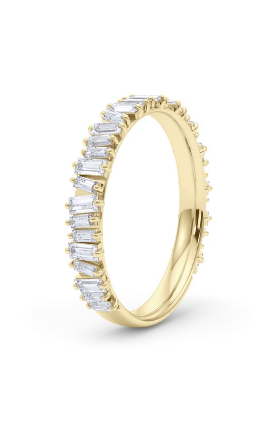 Shop Hautecarat Lab Created Baguette Diamond Band Ring In 18k Yellow Gold