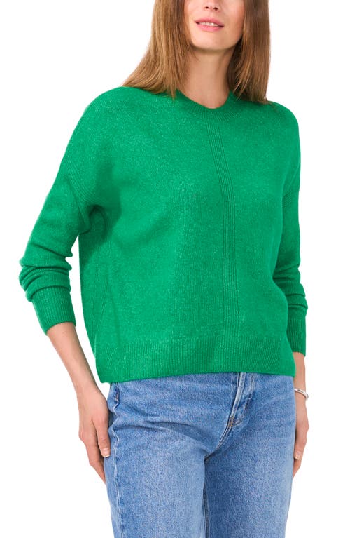 Shop Vince Camuto Cropped Crewneck Sweater In Electric Green