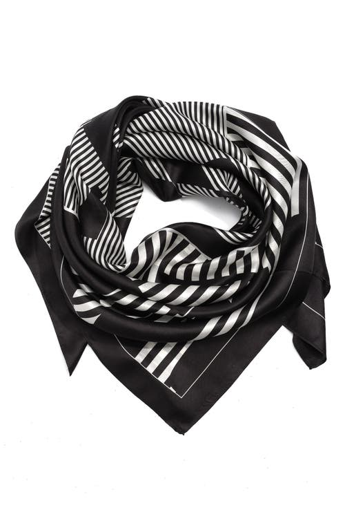 Lauren Ralph Lauren Natalie Logo Silk Square Scarf in Black at Nordstrom