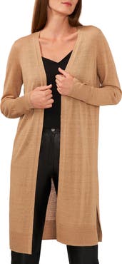 Halogen hotsell wool and cashmere brown long cardigan