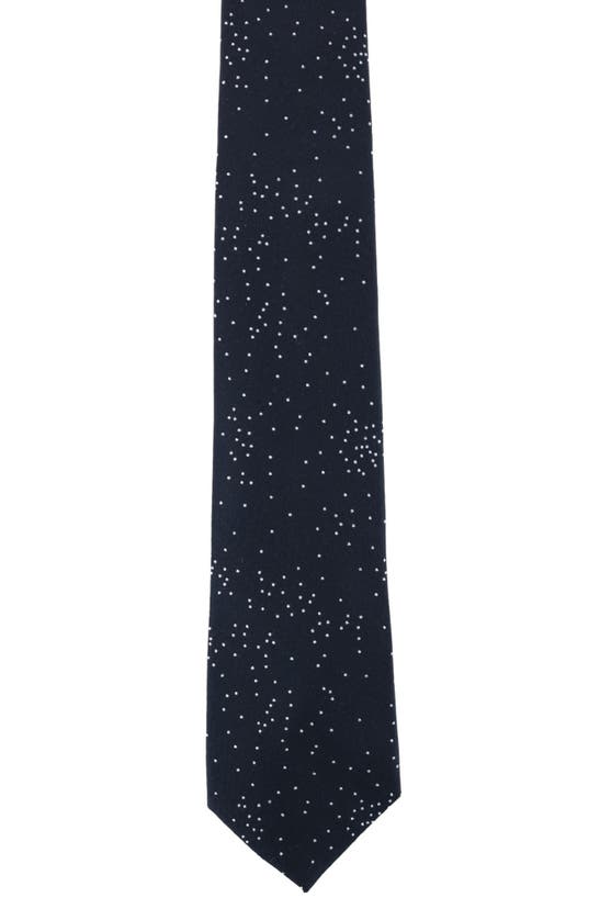 Shop Trafalgar Dot Pattern Silk Blend Tie In Black