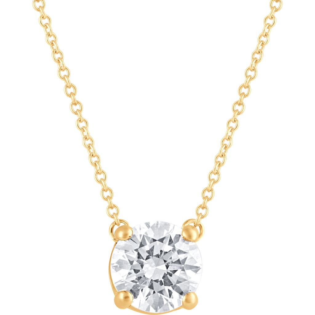 Shop Badgley Mischka Collection 14k Gold Round Cut Lab-created Diamond Pendant Necklace In Yellow Gold