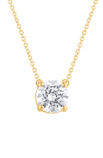 Badgley Mischka Collection Round Cut Lab Created Diamond Necklace In Gold