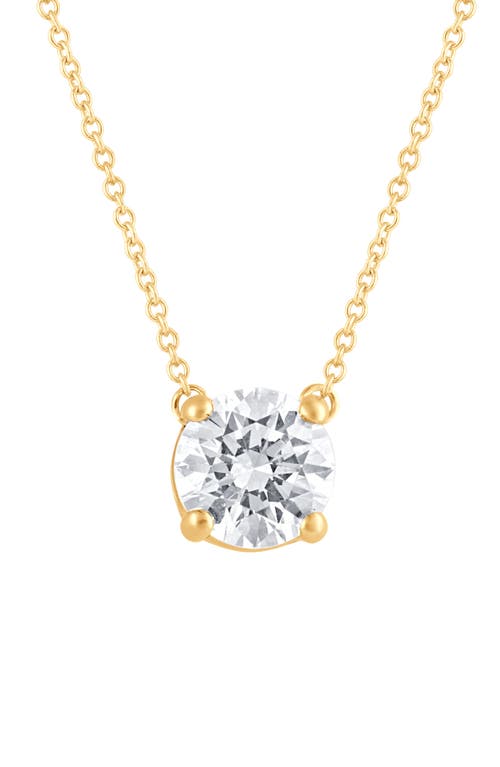 Shop Badgley Mischka Collection 14k Gold Round Cut Lab-created Diamond Pendant Necklace In Yellow Gold