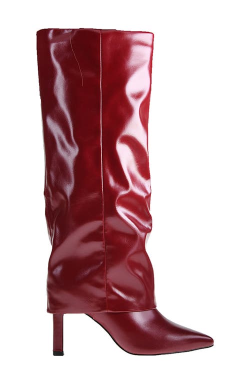 Chinese Laundry Fave Foldover Shaft Pointed Toe Knee High Boot In Red