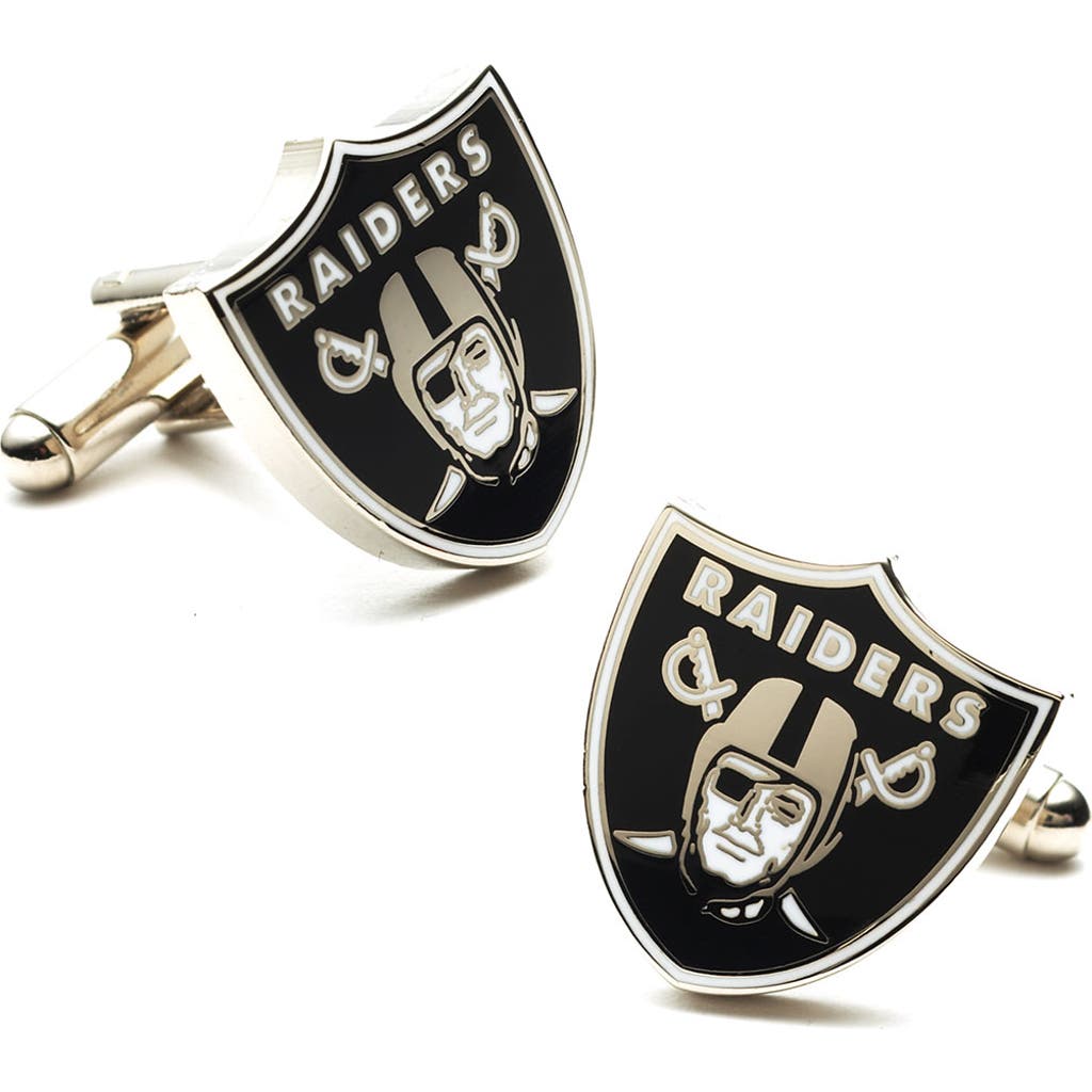 Cufflinks, Inc Oakland Raiders Cufflinks In Black/white/silver