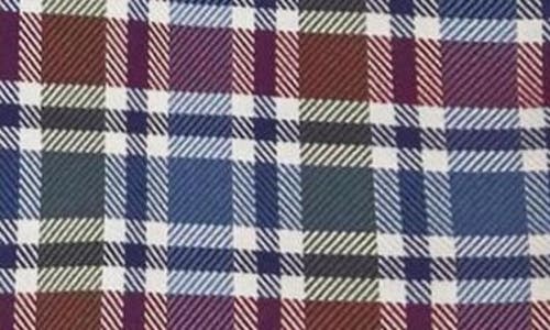 David Donahue Classic Fit Herringbone Cotton Button-up Shirt In Blue/berry