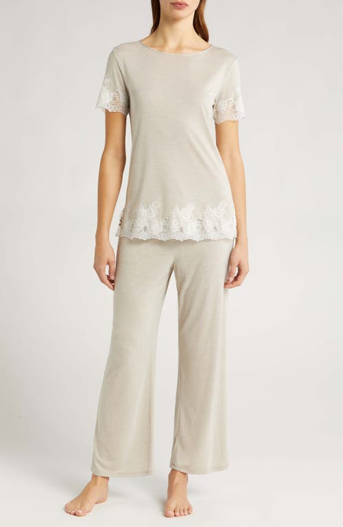 Natori Luxe Shangri-la Pajamas In Cashmere W/ivory