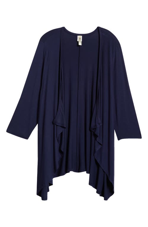 Shop 24seven Comfort Apparel Open Front Cardigan In Navy