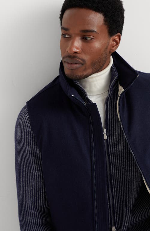 Shop Brunello Cucinelli Flannel Down Vest In Blue