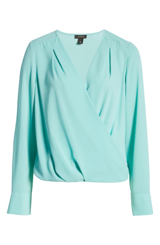 Halogen Cross Front Blouse In Teal Nile