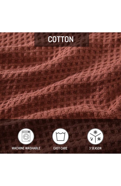 Eddie Bauer Waffle Knit Throw Blanket In Burnt Orange