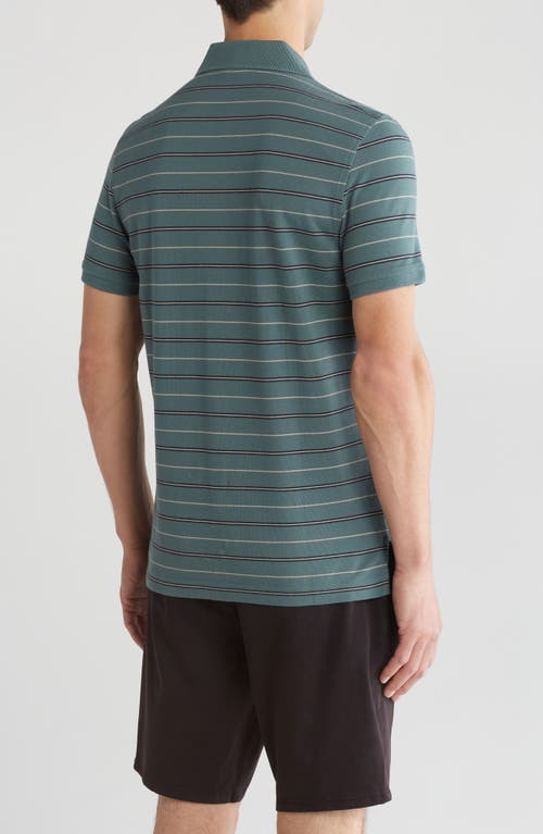Brooks Brothers Stripe Short Sleeve Cotton Polo In Green Multi