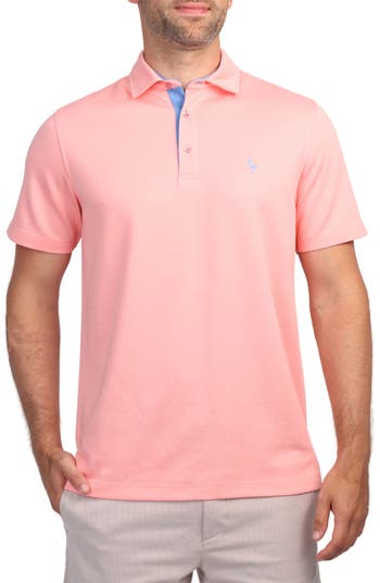 Tailorbyrd Solid Polo In Coral
