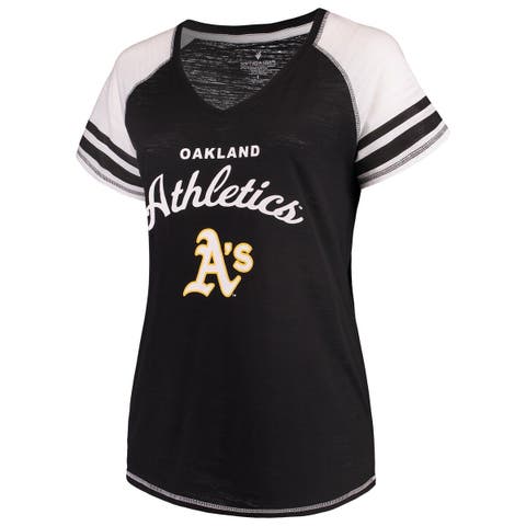 Women's Soft as a Grape White Oakland Athletics Spring Training Soco Lace  Up V-Neck Long Sleeve T-Shirt - Yahoo Shopping