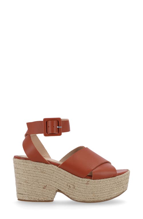 Shop Alohas Lyla Ankle Strap Espadrille Platform Sandal In Tan