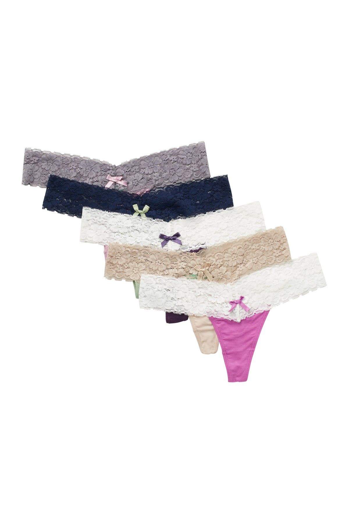 Honeydew Intimates Lace Trim Thong Pack of 5 Nordstrom Rack