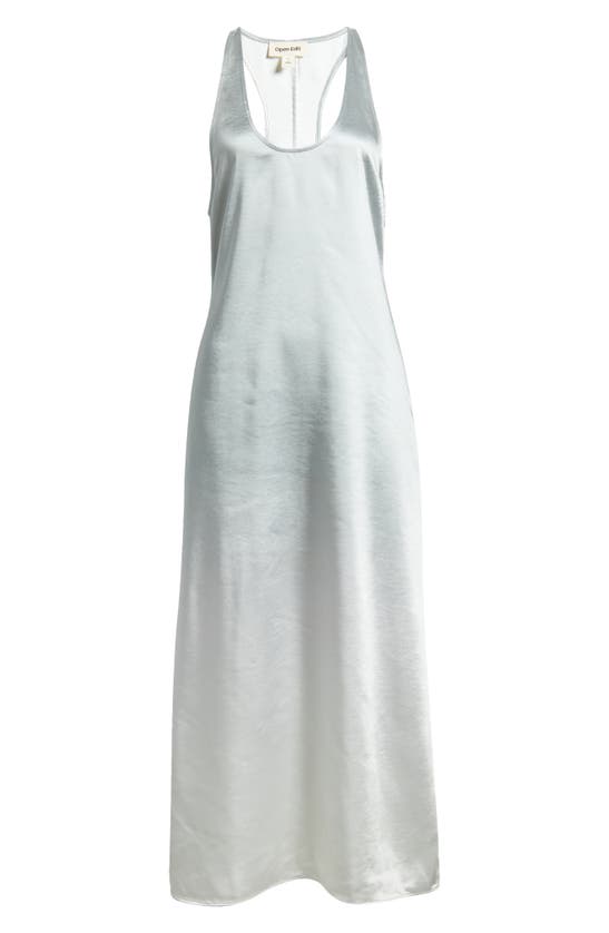 Open Edit Racerback Satin Maxi Dress In Green Ombre