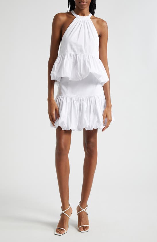 Shop Cinq À Sept Ellah Cotton Blend Bubble Miniskirt In White