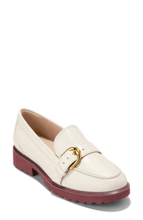 Shop Cole Haan Giana Buckle Loafer In Ivory Leather