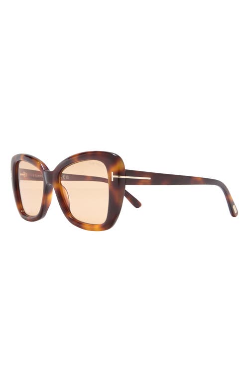 Tom Ford Maeve 55mm Butterfly Sunglasses In Blonde Havana/brown