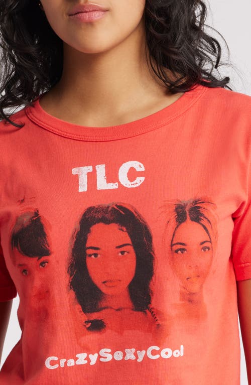 Shop Daydreamer Tlc Crazysexycool Cotton Graphic Crop T-shirt In Vintage Red