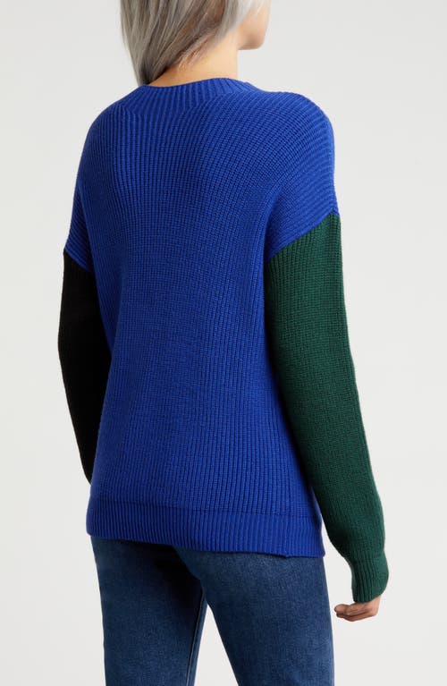 Area Stars Two-tone Knit Sweater In Blue Multi