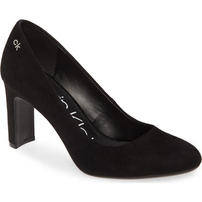 Calvin Klein Octavia Block Heel Pump- Black