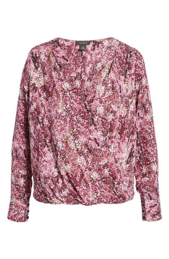 Halogen Cross Front Blouse In Pink Pebbles Print