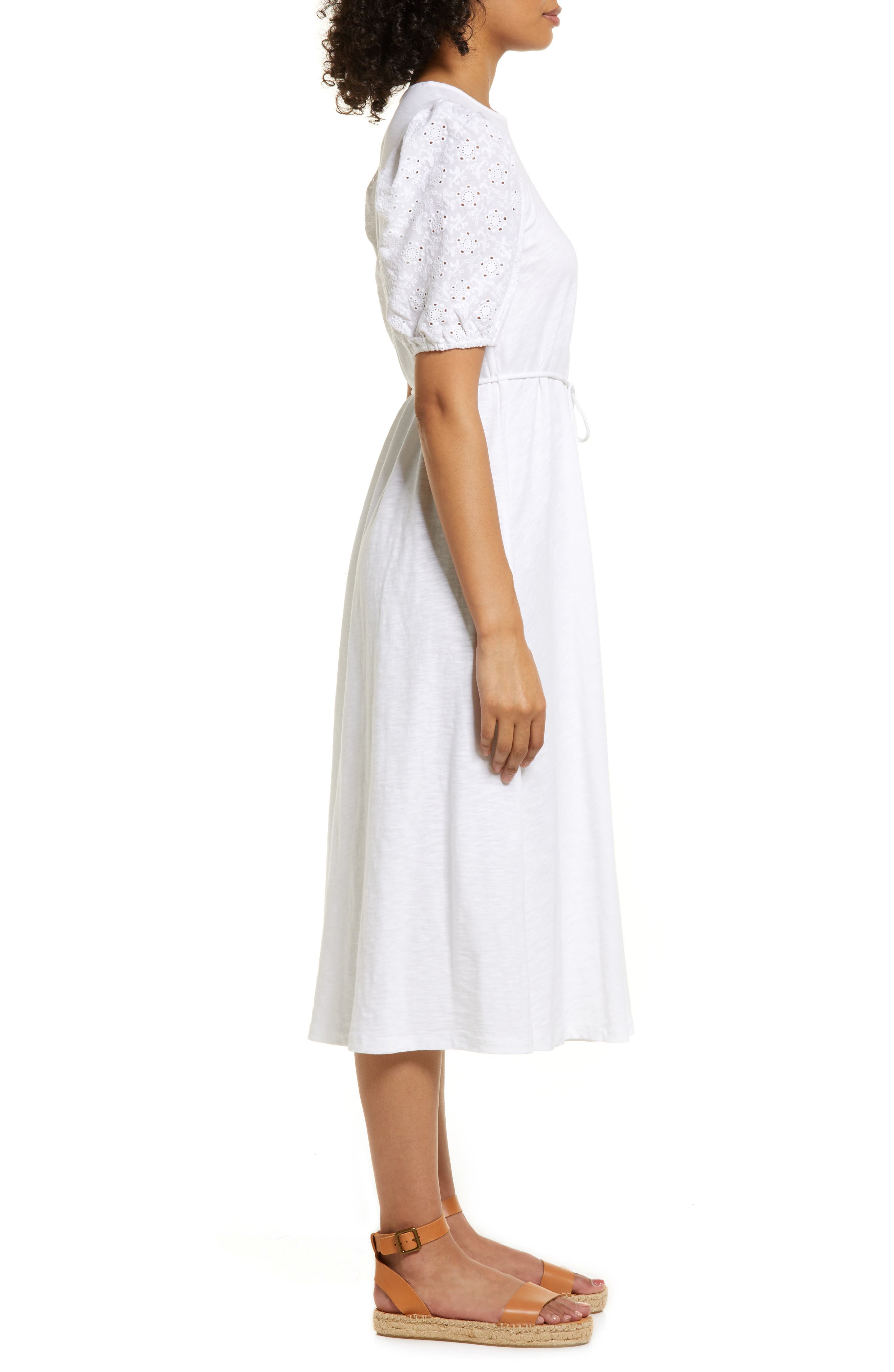 Boden Broderie Puff Sleeve Cotton 