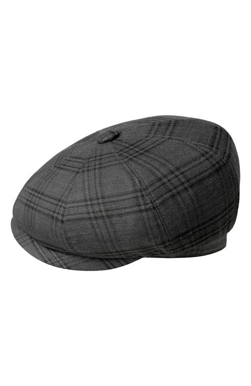 Bailey Eniry Plaid Snap Peak Newsboy Hat in Black Window 