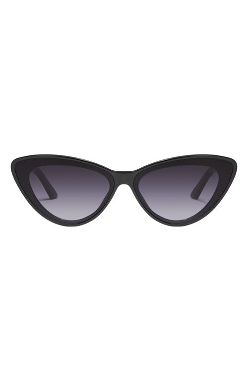 Quay Australia Tempted 46mm Cat Eye Sunglasses In Black/smoke