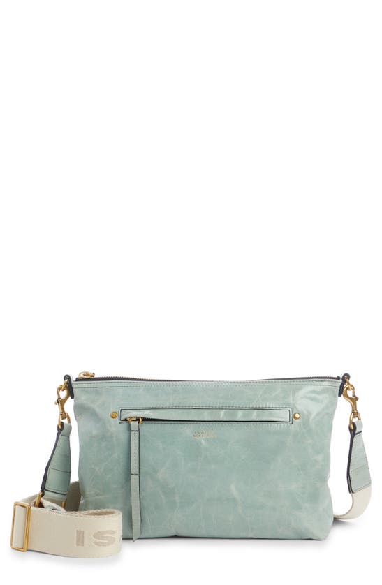 Isabel Marant Nessah Wardy Leather Crossbody Bag In Almond Green