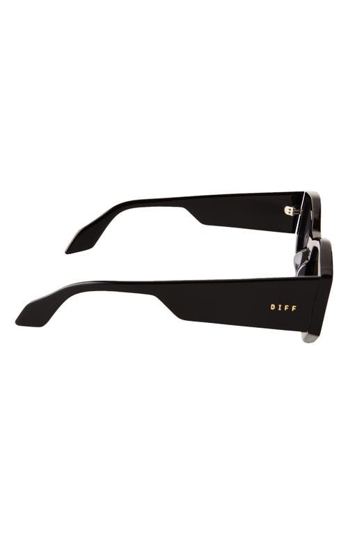 Diff Zoe 55mm Square Polarized Sunglasses In Black/grey