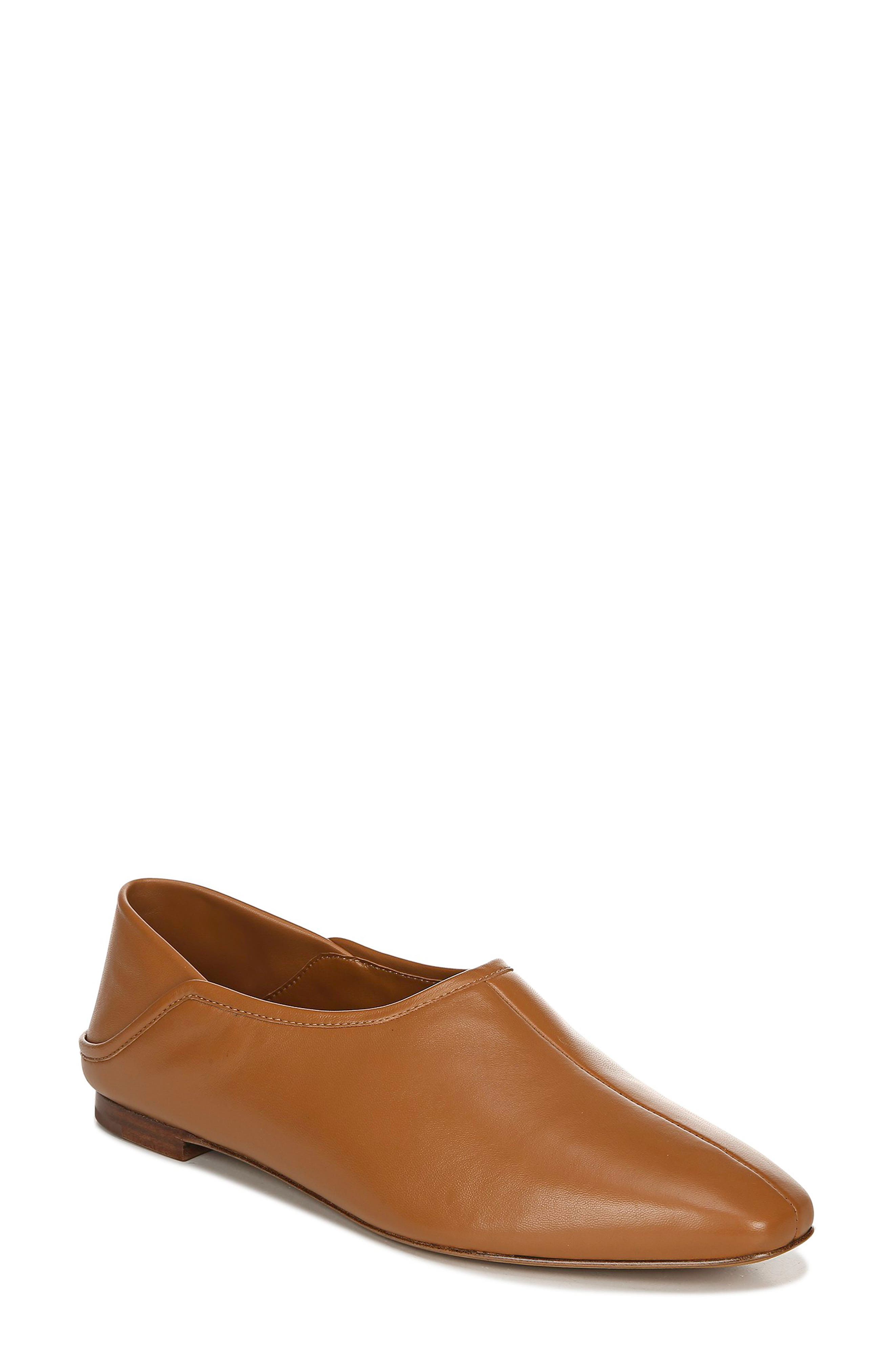 vince branine leather flat